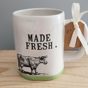 Rae Dunn "Made Fresh" Farmhouse Cow Ceramic Mug NWT